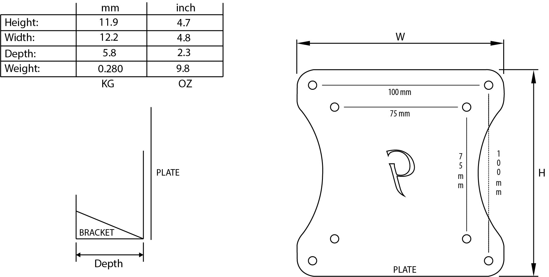 Gladiator Joe Dell Monitor VESA Adaper Bracket - GJ0A0045-R2