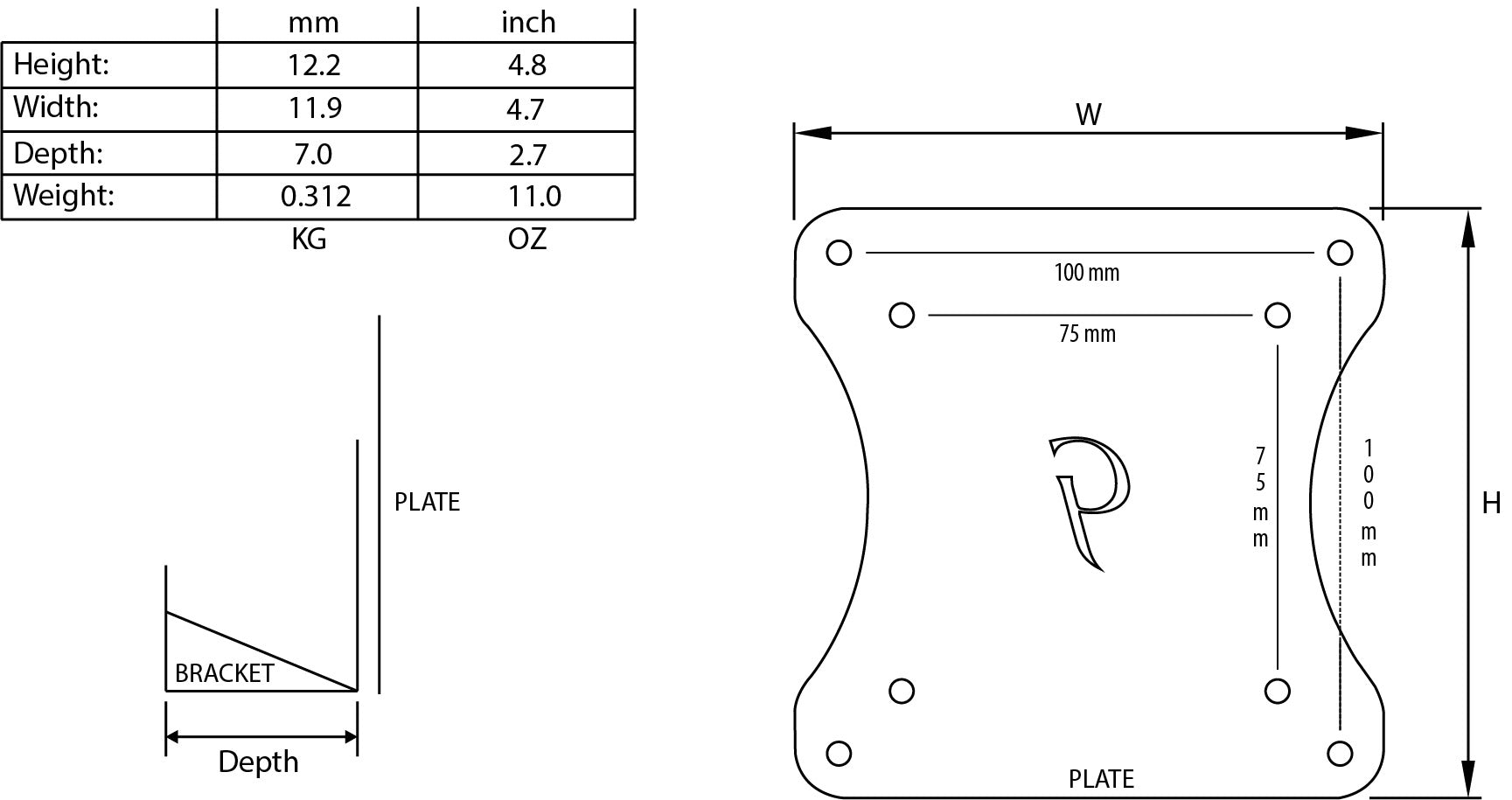 Gladiator Joe Samsung Monitor VESA Adapter Bracket - GJ0A0052-R2