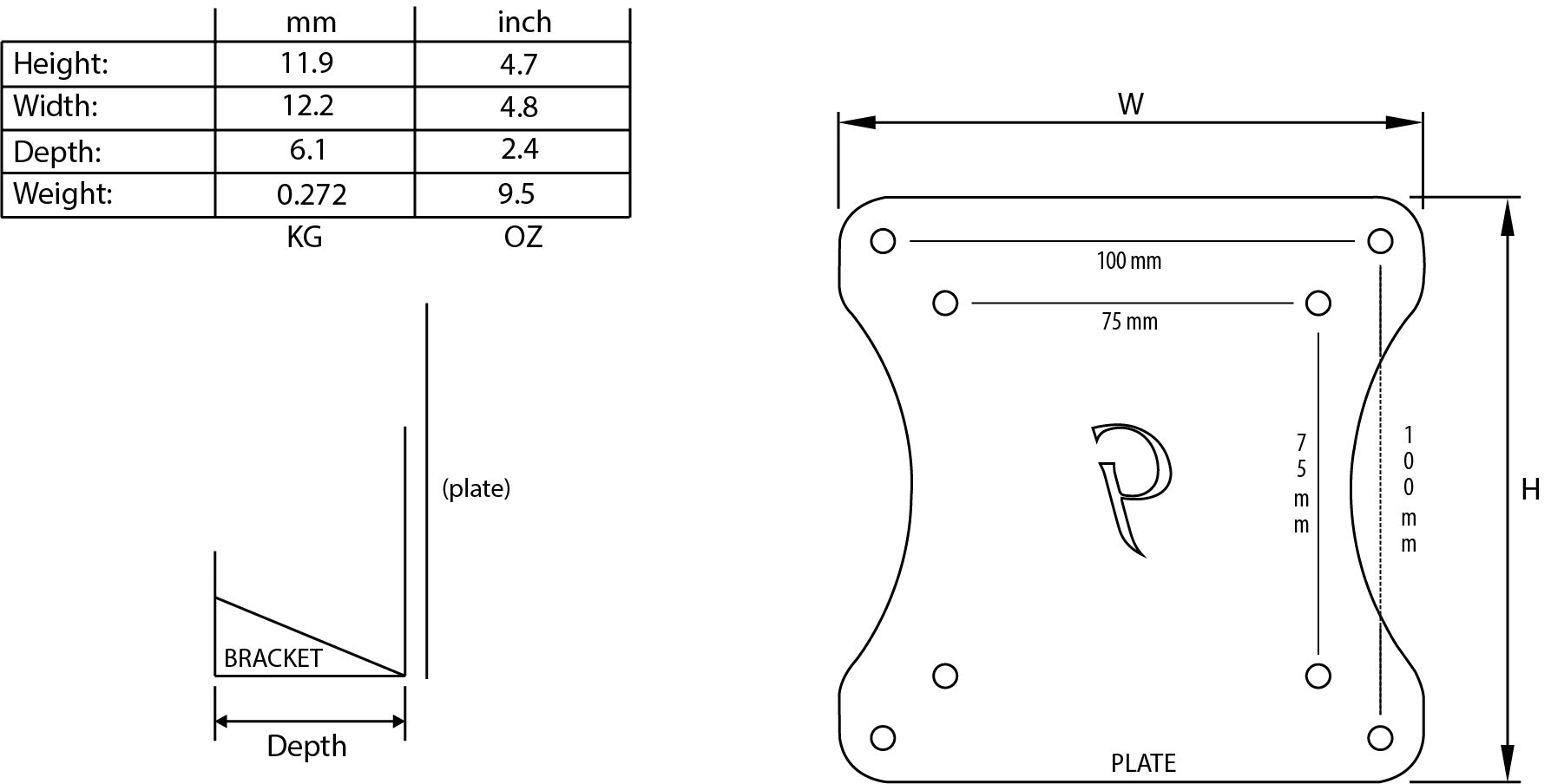 Gladiator Joe Acer Monitor VESA Adapter Bracket - GJ0A0055-R2