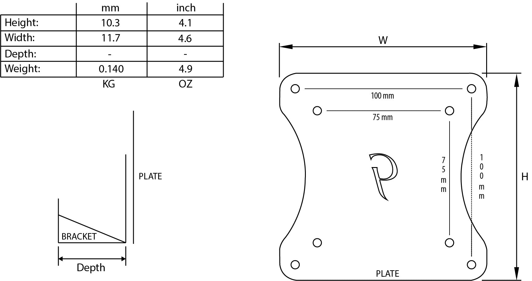 Gladiator Joe Samsung Monitor VESA Adapter Bracket- GJ0A0070-R0